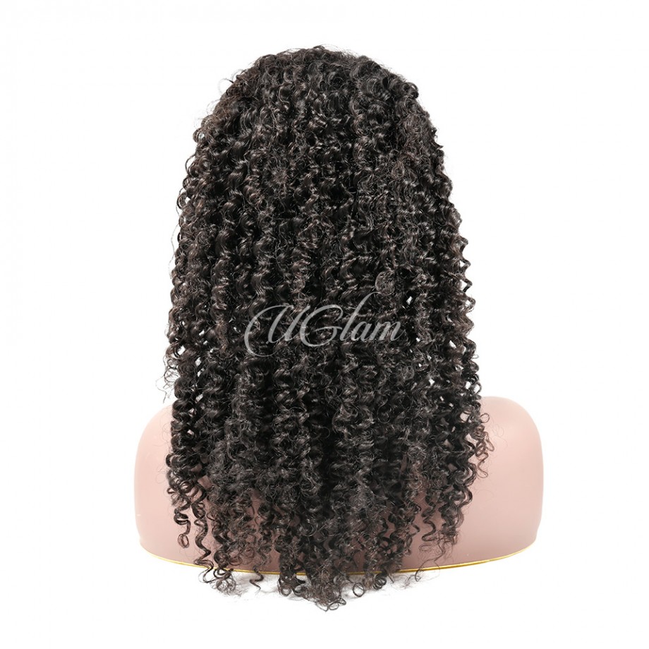 Uglam Transparent Lace Front Kinky Curly Wig 200% Density