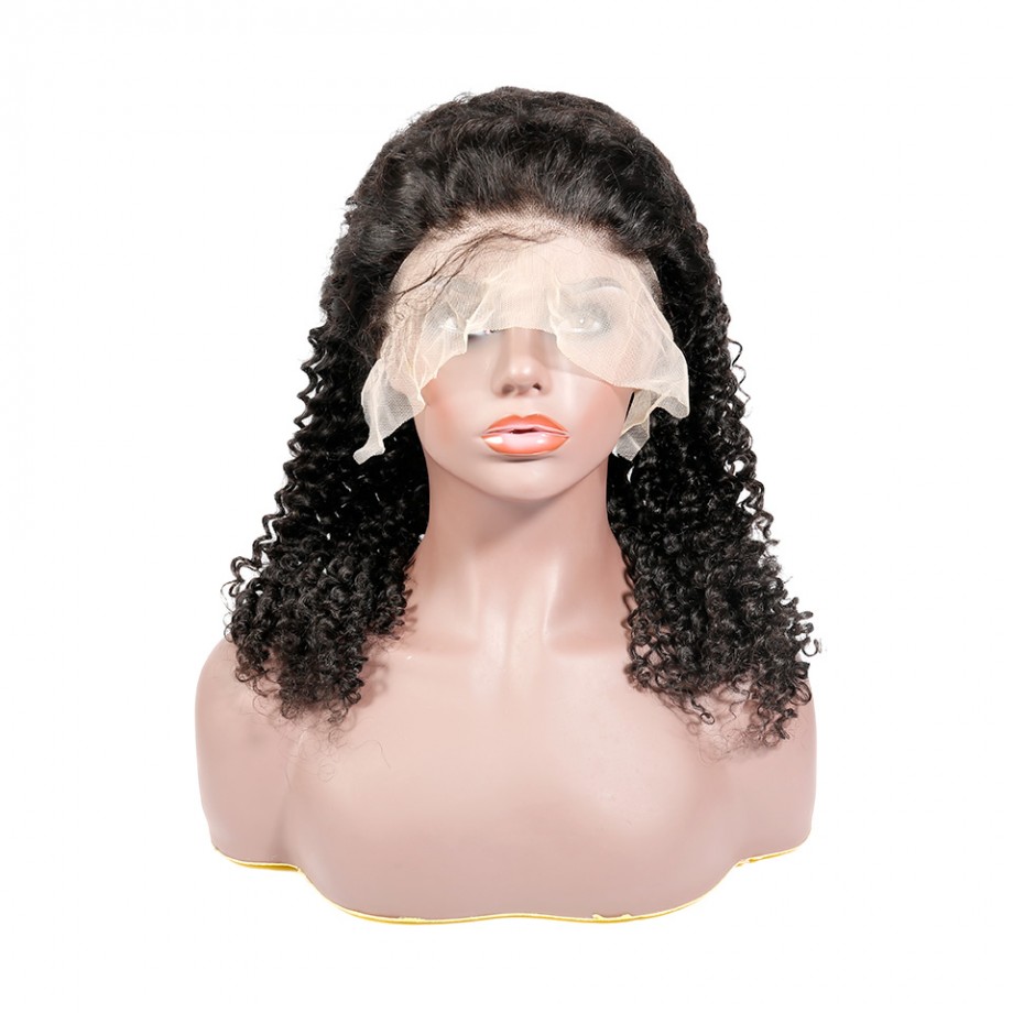 Uglam Transparent Lace Front Kinky Curly Wig 200% Density