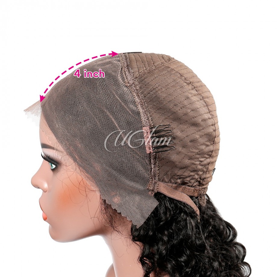 Uglam Non Remy Hair Lace Front Wigs Deep Wave 150% Density