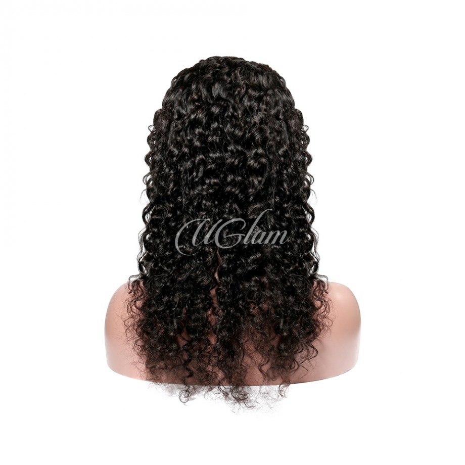Uglam Non Remy Hair Lace Front Wigs Deep Wave 150% Density