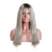 Uglam 1B/Grey 13X4 Lace Closure Wig Straight Virgin Hair