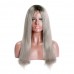 Uglam 1B/Grey Color 13x4 Lace Front Wig Straight