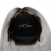 Uglam 1B/Grey Color 13x4 Lace Front Wig Straight