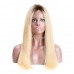 Uglam Closure Wig 1B/613 Color Straight Hair Made By Hair Weave With 4x4 Lace Closure