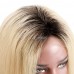 Uglam Closure Wig 1B/613 Color Straight Hair Made By Hair Weave With 4x4 Lace Closure