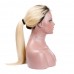 Uglam Closure Wig 1B/613 Color Straight Hair Made By Hair Weave With 4x4 Lace Closure