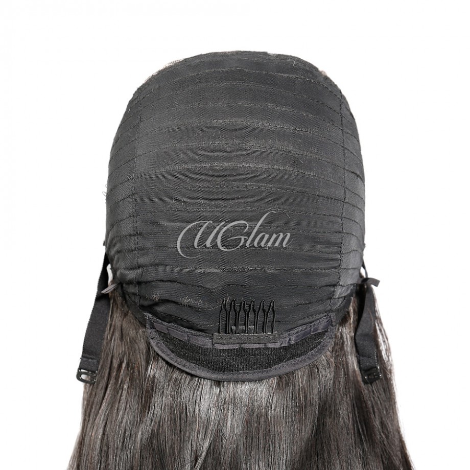 Uglam Transparent Lace Closure Wig Straight