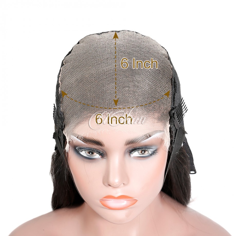 Uglam Transparent Lace Closure Wig Straight
