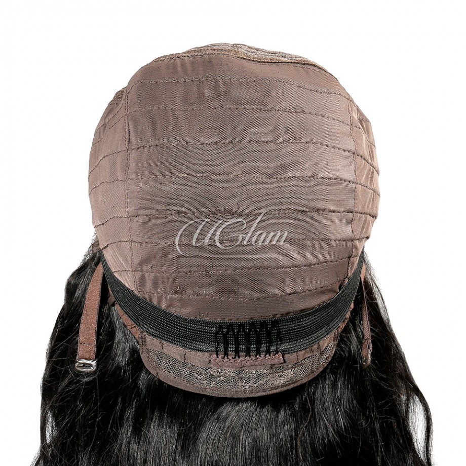 4X4 Medium Brown Lace Closure Wigs Straight 180% Density