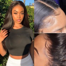 Virgin Human Hair Transparent 4x4 5x5 6x6 Lace Closure Straight Wig 