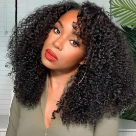 Uglam Machine Wigs Kinky Curly For Women