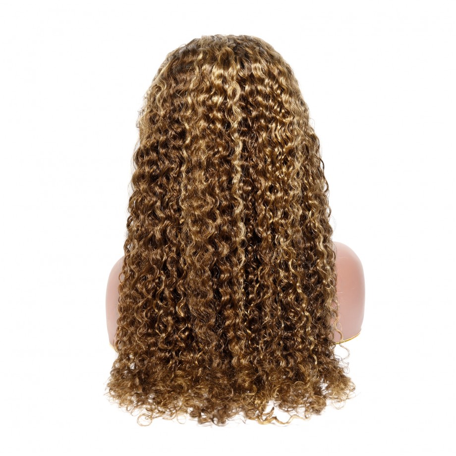 Uglam 13X4 Lace Front Piano Color Highlight #4/27 Water Wave Wig 