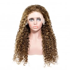 Uglam 13X4 Lace Front Piano Color Highlight #4/27 Water Wave Wig 