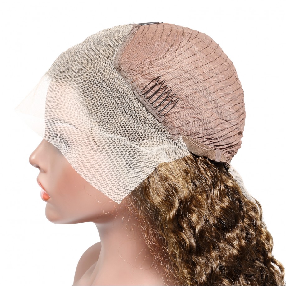 Uglam 13X4 Lace Front Piano Color Highlight #4/27 Water Wave Wig 