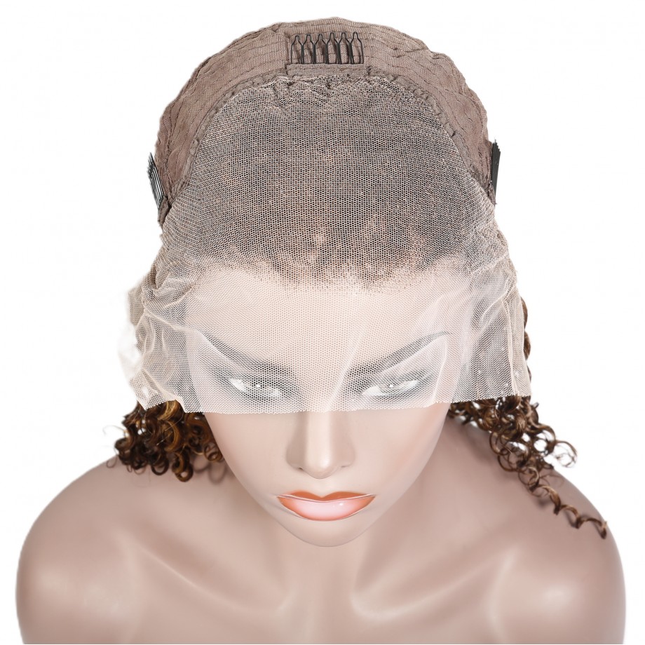 13X4 Lace Front Bob Wig Highlight #4/27 Jerry Curl