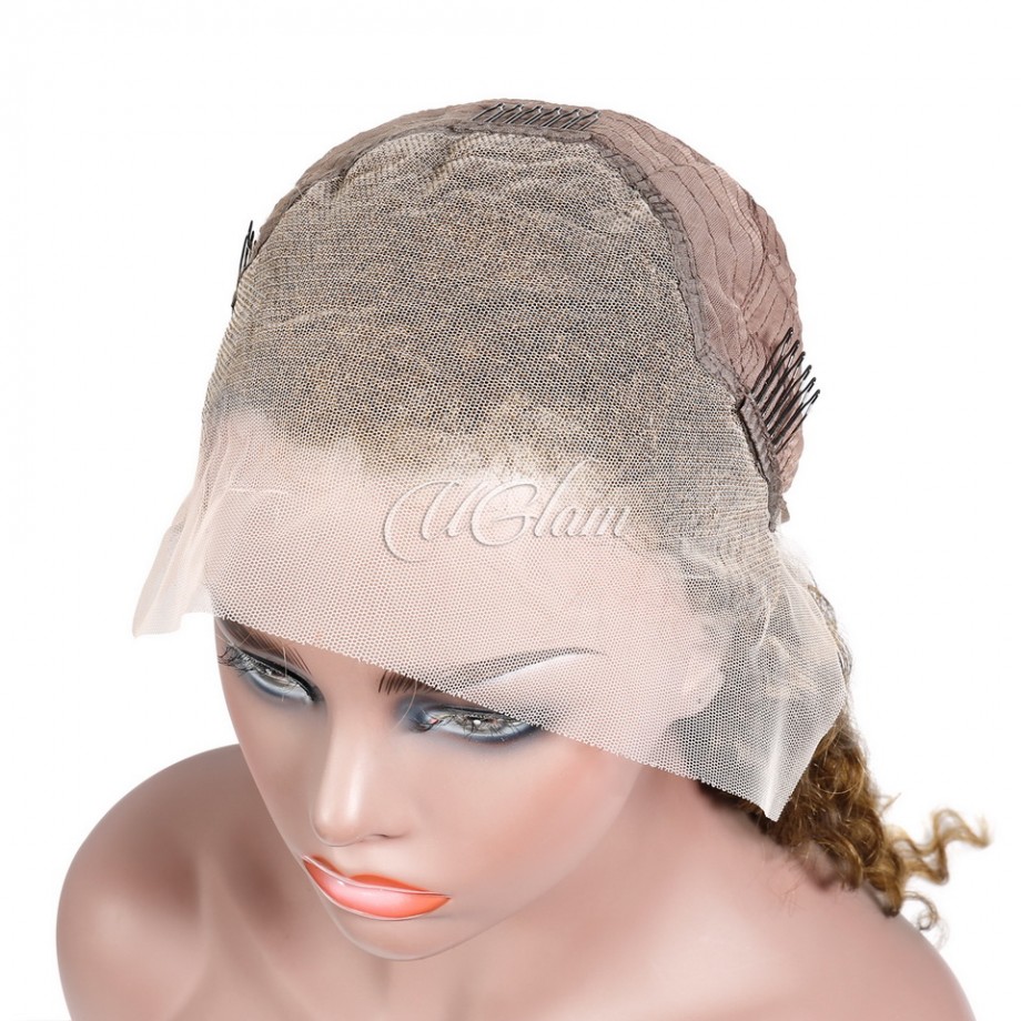 Virgin 13X4 Lace Front Piano Highlight #4/27 Color Deep Wave Human Hair Wig 