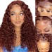 Uglam #33 Reddish Brown 13x4 Transparent Lace Front Human Hair Wig
