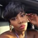 Uglam Pixie Cut Wavy Human Hair Machine Made Wig