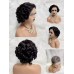 Uglam Pixie Cut T Part Lace Human Hair  Machine Made Wig Natural Black