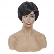 Uglam Pixie Cut Straight Human Hair Machine Made Wig