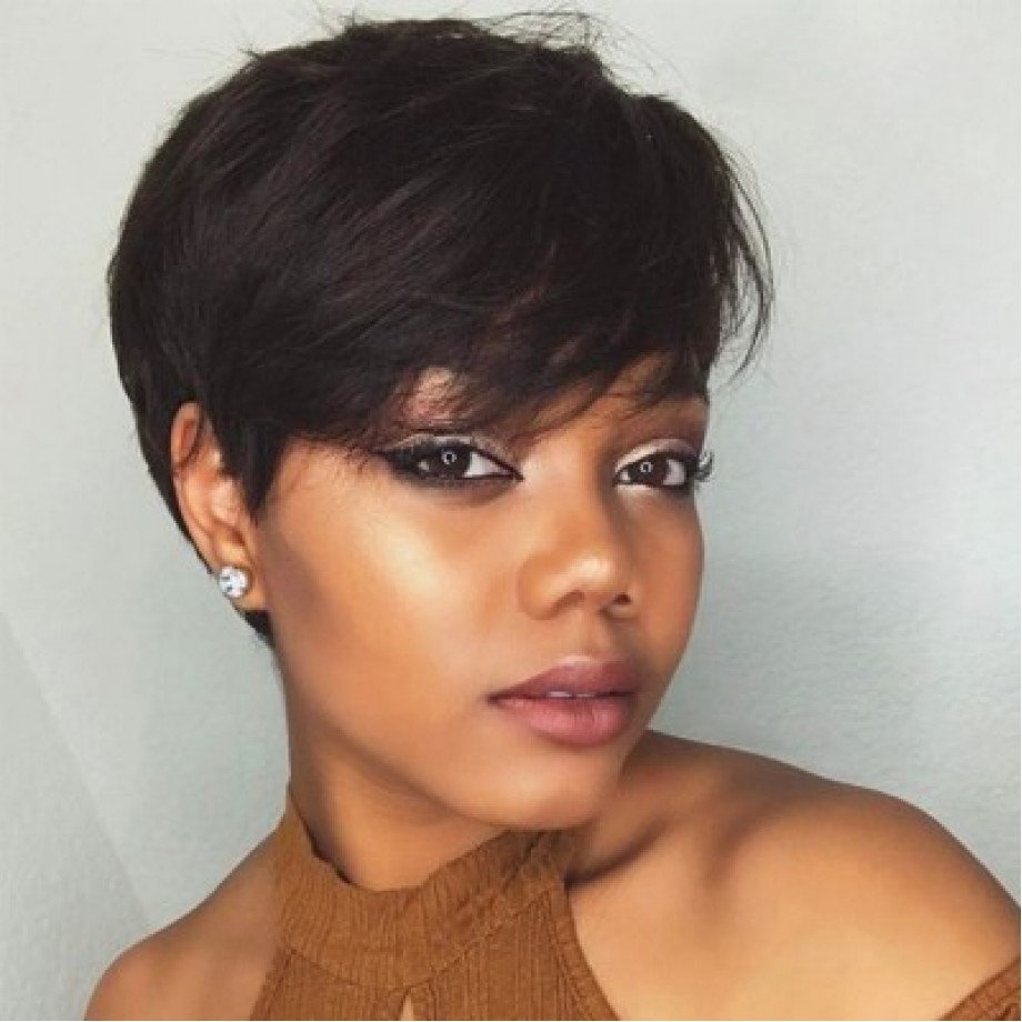 Uglam Pixie Cut Straight Human Hair Machine Made Wig