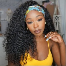 Uglam Headband Wigs Deep Wave No PrePlucked Hairline