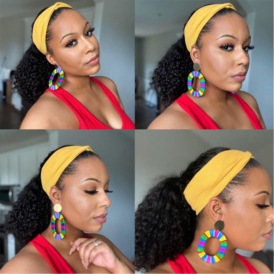 Uglam Headband Wigs Kinky Curly No PrePlucked Hairline