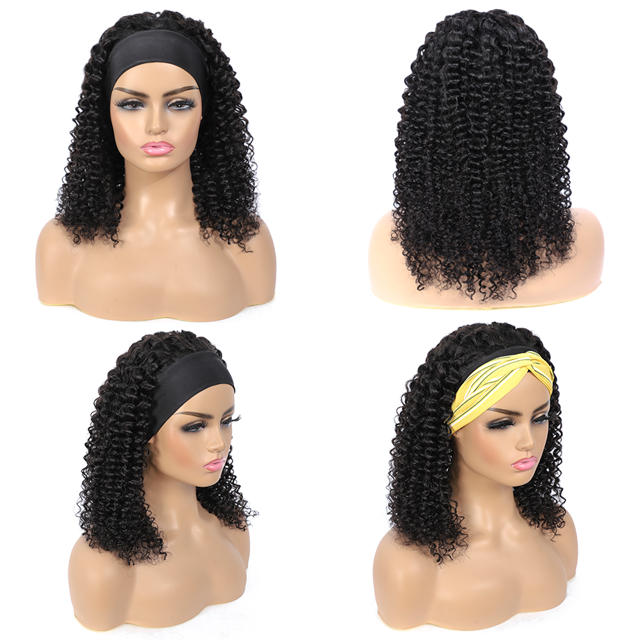 Uglam Headband Wigs Kinky Curly No PrePlucked Hairline