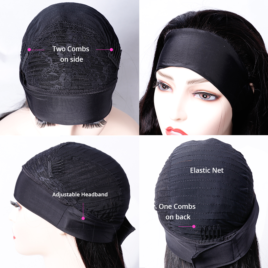 Uglam Headband Wigs Kinky Curly No PrePlucked Hairline