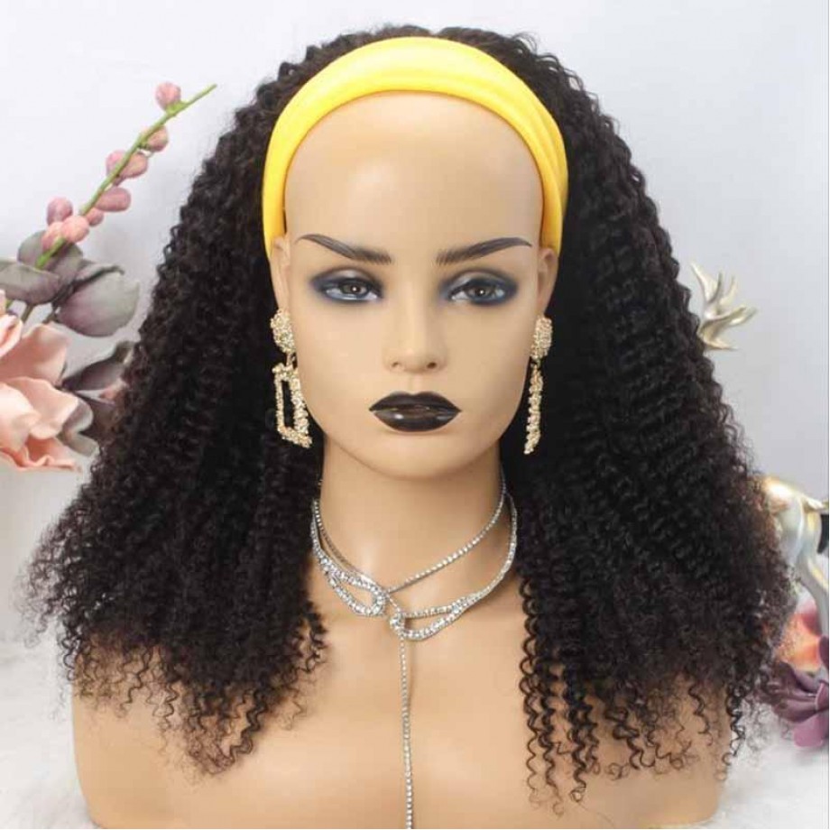Uglam Headband Wigs Kinky Curly No PrePlucked Hairline