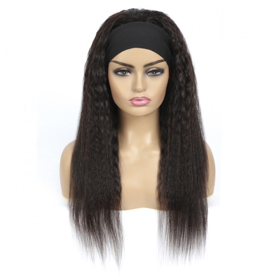 Uglam Headband Wigs Kinky Straight No PrePlucked Hairline