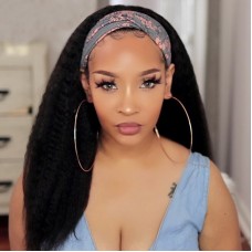 Uglam Headband Wigs Kinky Straight No PrePlucked Hairline