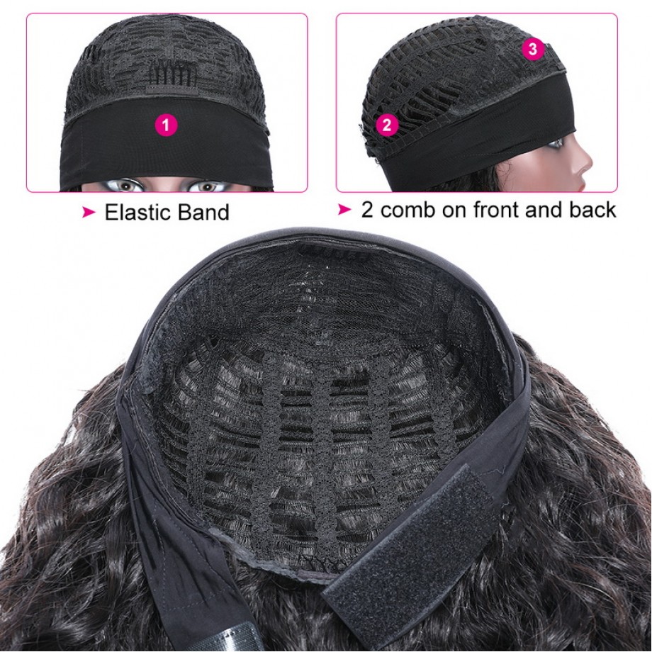 Uglam Headband Wigs Nature Wave No PrePlucked Hairline