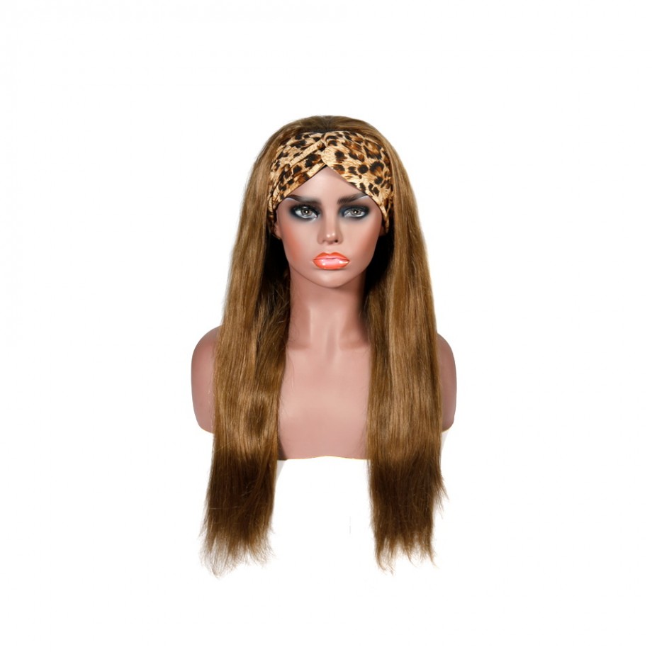 Uglam #27/#8 Color Headband Wigs Straight No PrePlucked Hairline