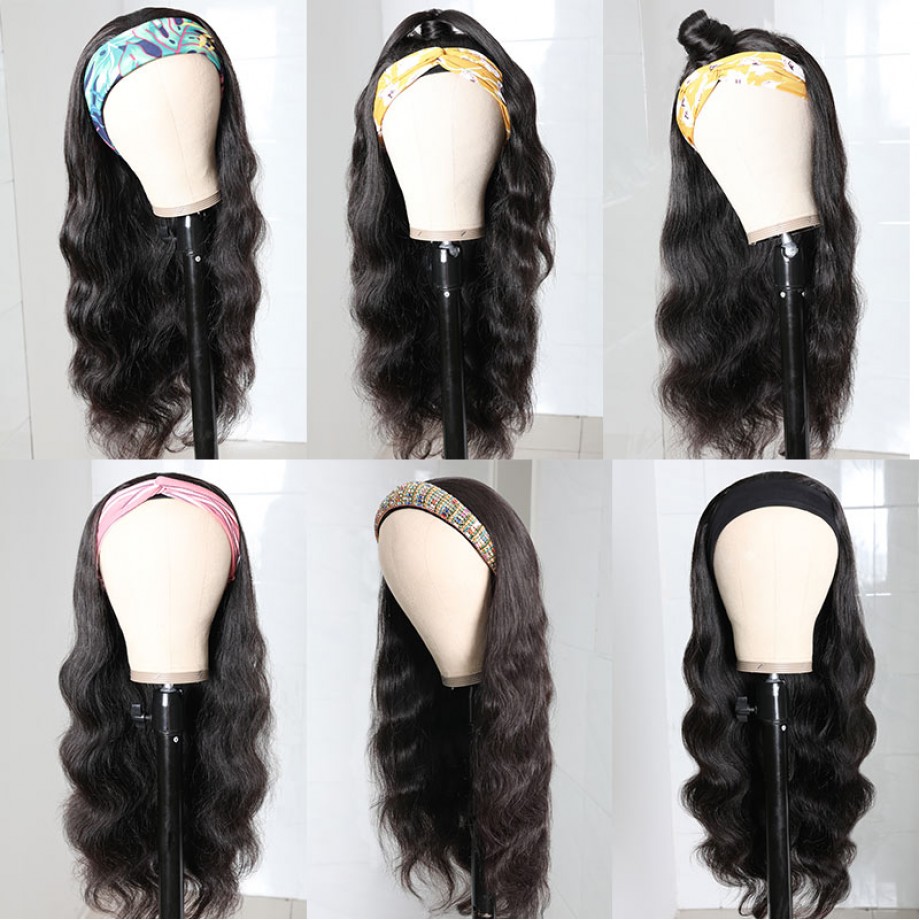 Uglam Headband Wigs Body Wave No PrePlucked Hairline