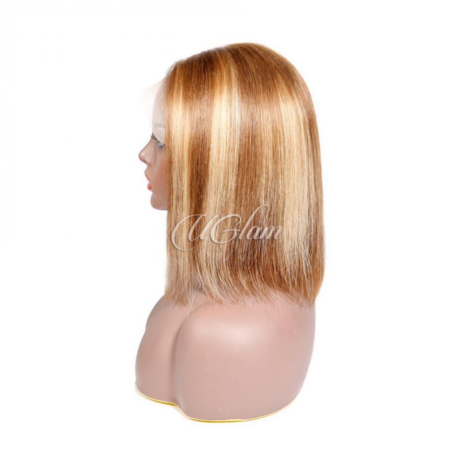 Uglam Highlight Bob 13x4 Closure Lace Wigs Straight Hair