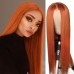 Uglam T Part Lace Orange Ginger Color Straight Wig