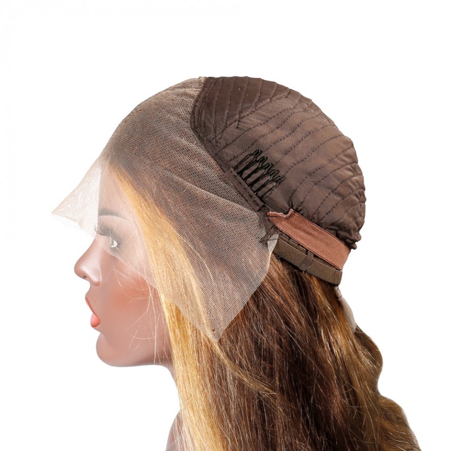 Virgin 13X4 Lace Front Piano Highlight #4/27 Color Body Wave Human Hair Wig