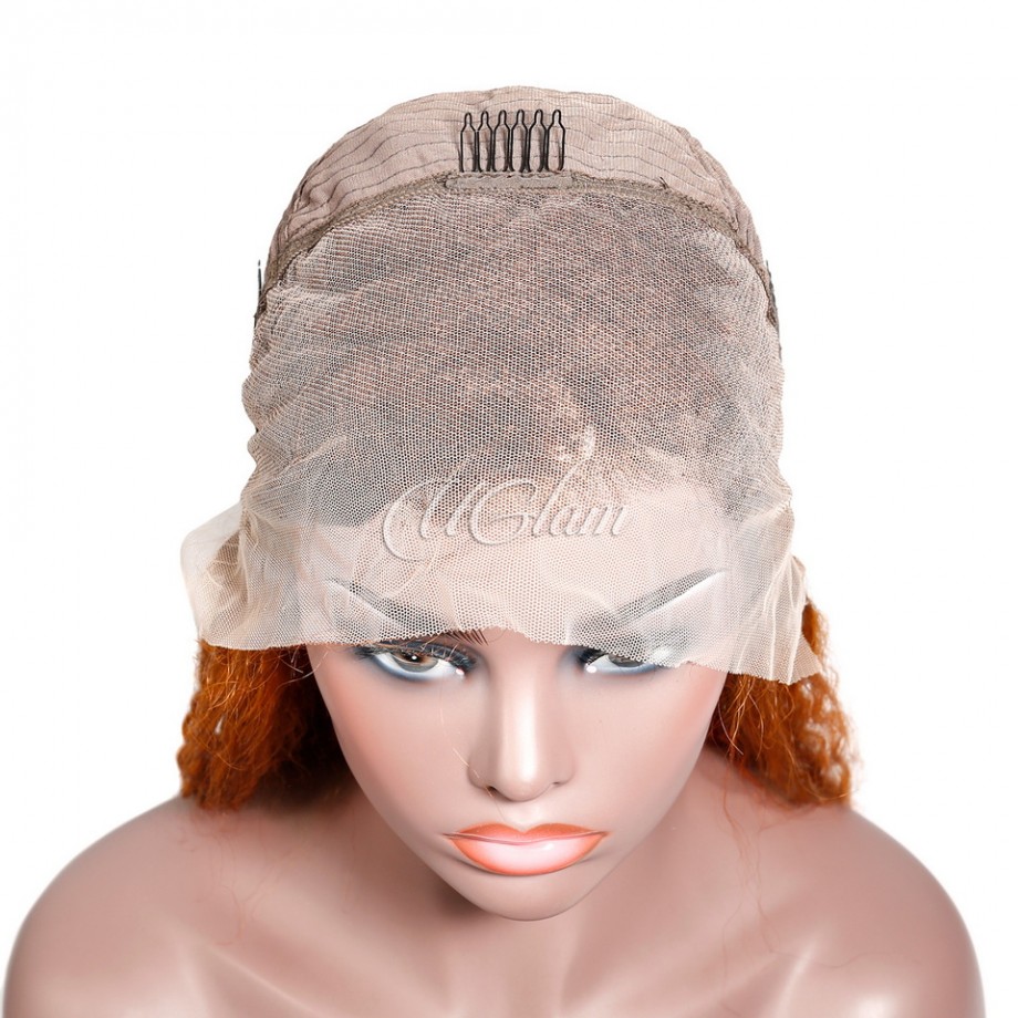 Highlight Ombre Lace Front Wig Human Hair Ginger Brown Mix  13x4  Lace Frontal Wigs 