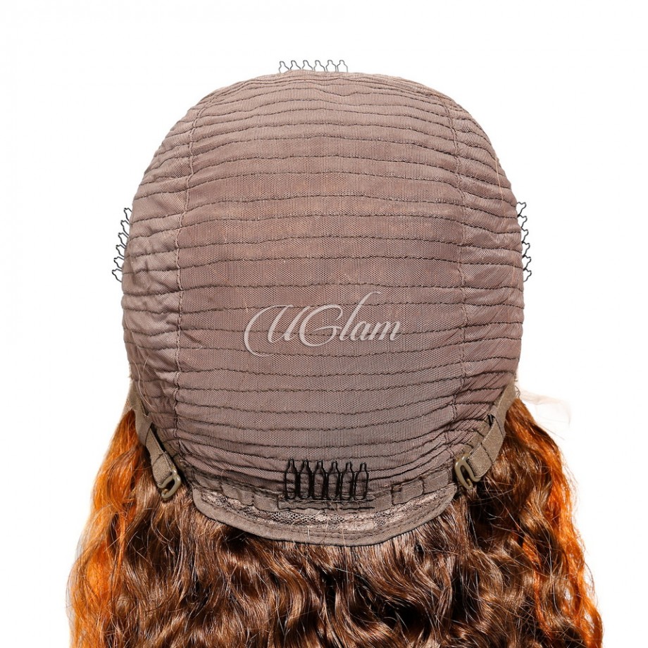 Uglam Ginger Highlight 4/350 13X4 Transparent Lace Front  Wig Human hair