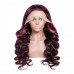 Uglam 13X4 Lace Front Wig Purple Highlight Body Wave