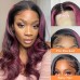 Uglam 13X4 Lace Front Wig Purple Highlight Body Wave