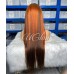 Uglam Ginger Highlight 4/350 13X4 Transparent Lace Front  straight Wig Human hair