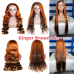 Highlight Ombre Lace Front Wig Human Hair Ginger Brown Mix  13x4  Lace Frontal Wigs 