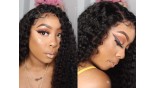 Uglam Transparent Full Lace Wigs Deep Wave