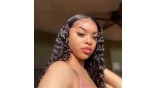 Uglam Transparent Lace Closure Wig Deep Wave