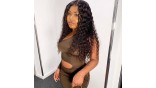 Uglam Transparent Lace Closure Wig Deep Wave