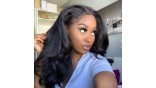 Virgin Human Hair 13x4 13x6 Transparent Lace Front Body Wave Wig 200% Density