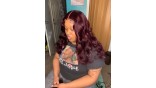 Uglam 13x4 Lace Front Wigs 99j Color Body Wave Hair