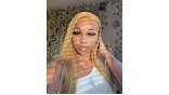 13x4 Transparent Lace Front Wigs #27 Blonde Color Straight Hair